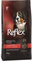 REFLEX PLUS BÜYÜK IRK KUZULU&PİRİNÇLİ YETİŞKİN KÖPEK MAMASI 18 KG
