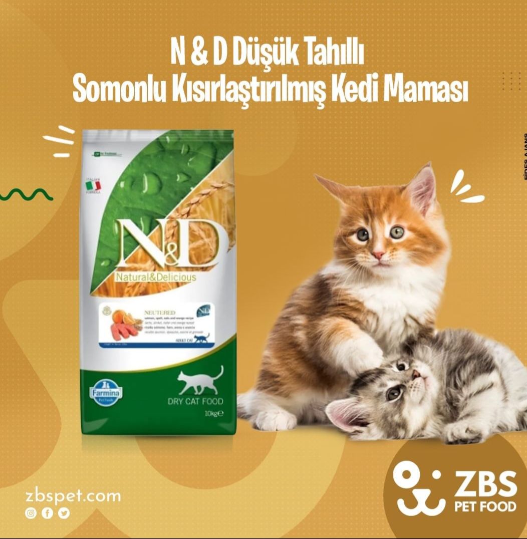 N&D Ocean Düşük Tahıllı Somonlu Kısırlaştırılmış Kedi Maması 10 kg